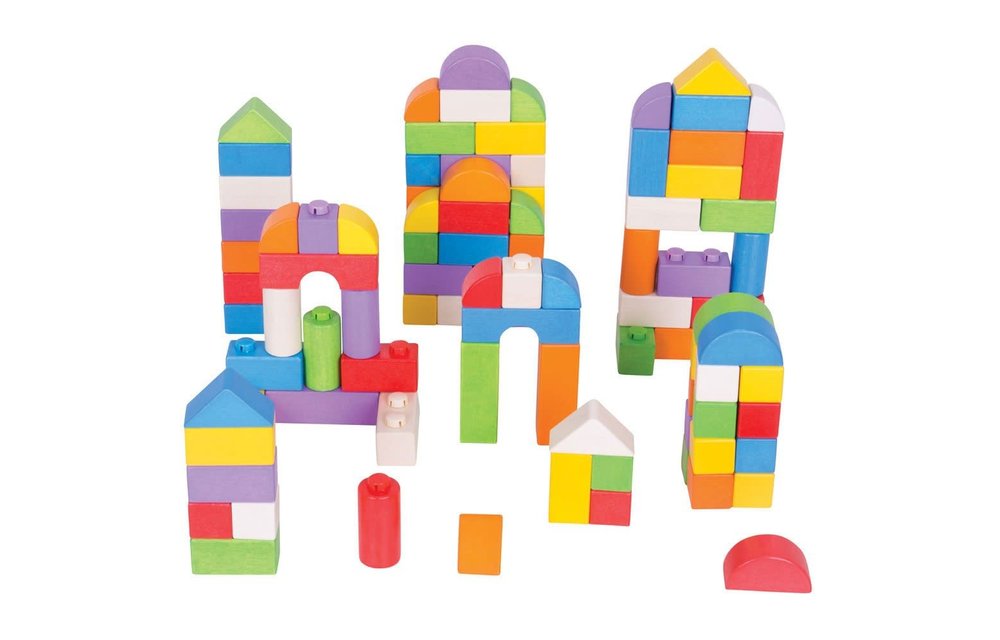 Bigjigs Toys Coloured Click Blocks (100 Pieces)
