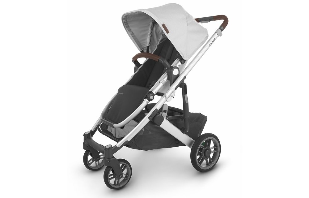 Uppa Baby Cruz V2 Stroller In BRYCE (white marl/silver/chestnut leather)