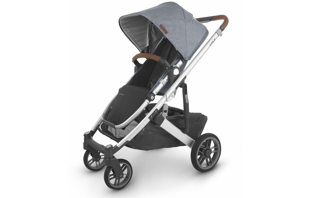 Uppa Baby Cruz V2 Stroller In GREGORY (blue mélange/silver/saddle leather)