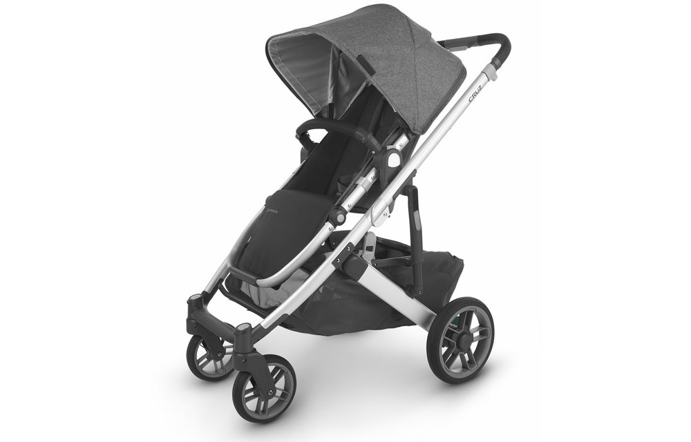 Uppa Baby Cruz V2 Stroller In JORDAN (charcoal mélange/silver/black leather)