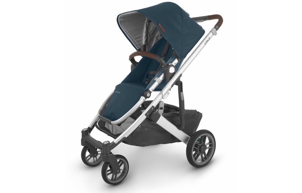 Uppa Baby Cruz V2 Stroller In FINN (deep sea/silver/chestnut leather)