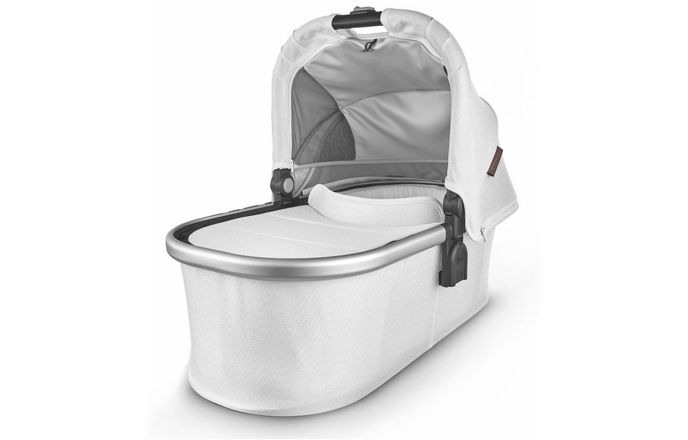 Uppa Baby Vista-Cruz V2 Bassinet - BRYCE (white marl/silver/chestnut leather)