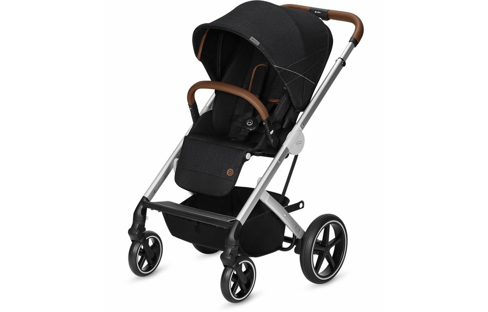 Cybex Balios S Silver Frame Stroller In Denim-Lavastone Black