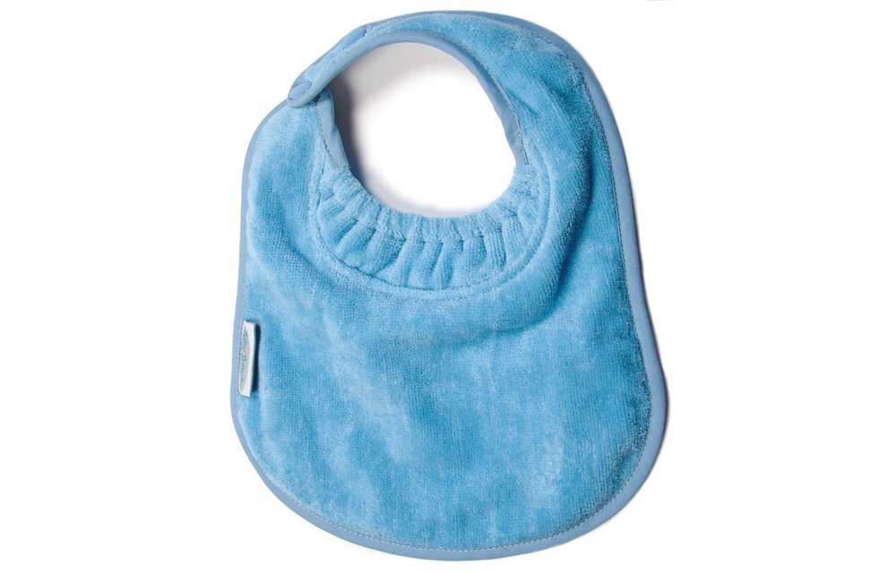 SillY BillyZ Velour Plain Bib 6 Months - 3 Yrs In Sky Blue