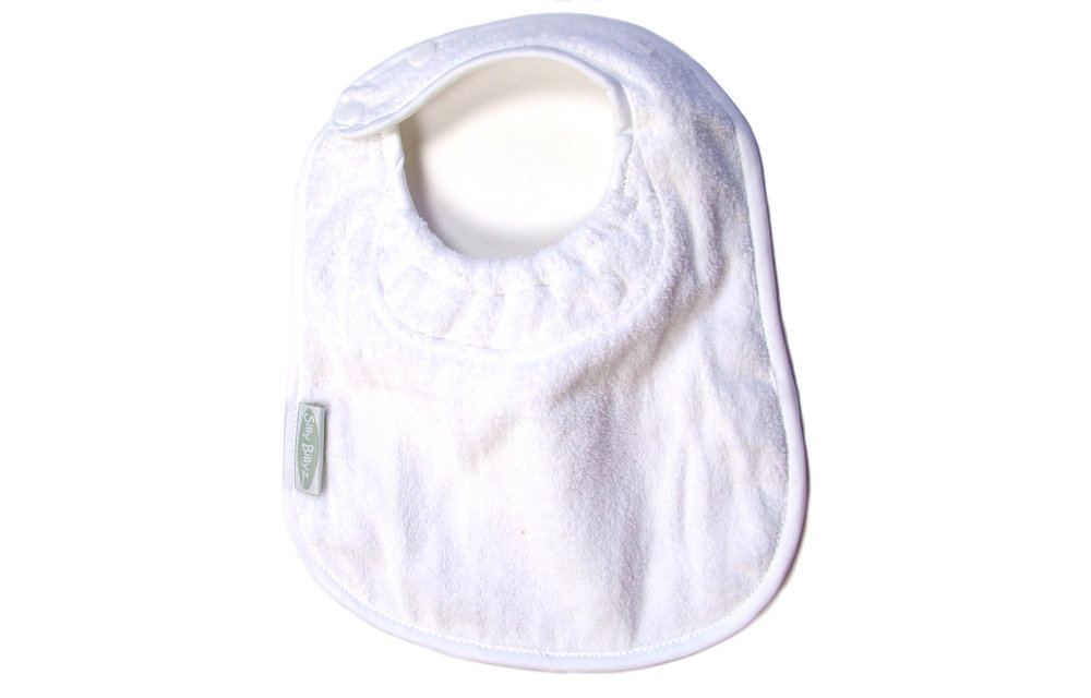 SillY BillyZ Velour Plain Bib 6 Months - 3 Yrs In White