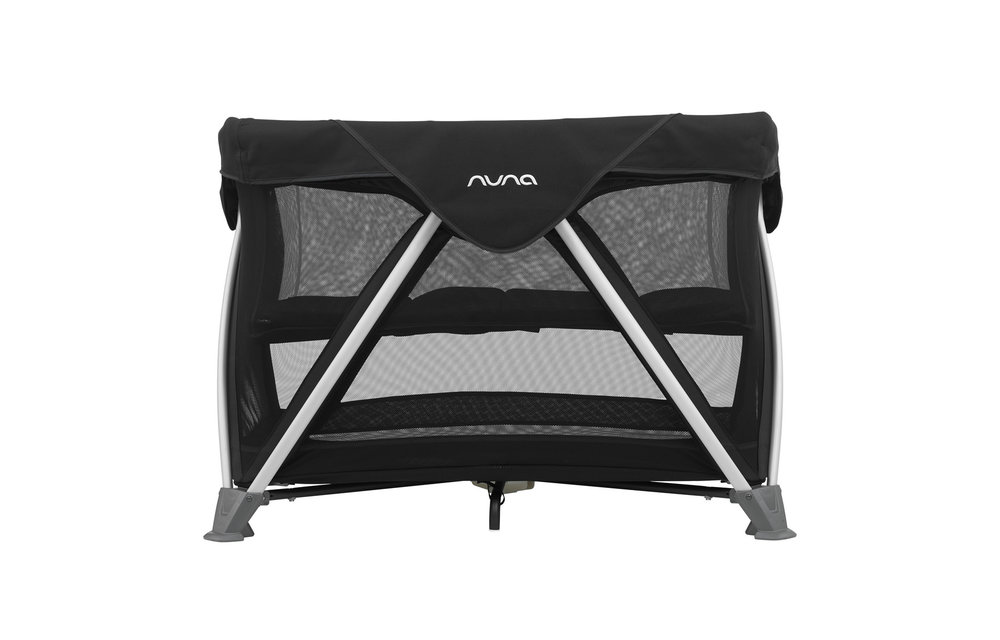 Nuna Sena Aire Pack and Play Playard Travel Crib With Bassinet In Caviar