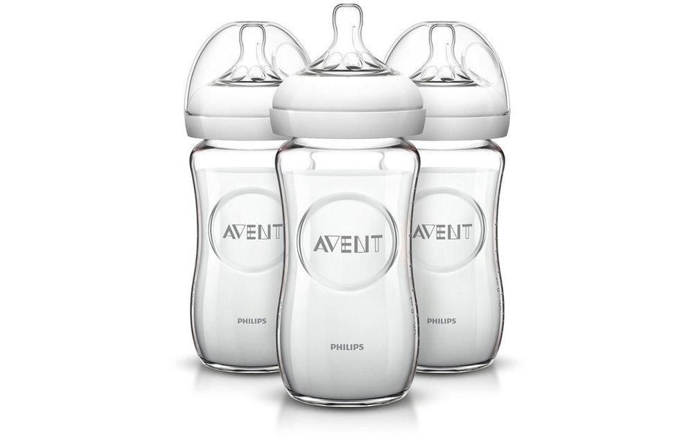 Philips AVENT Natural Glass Bottle, 8 Ounce (Pack of 3)