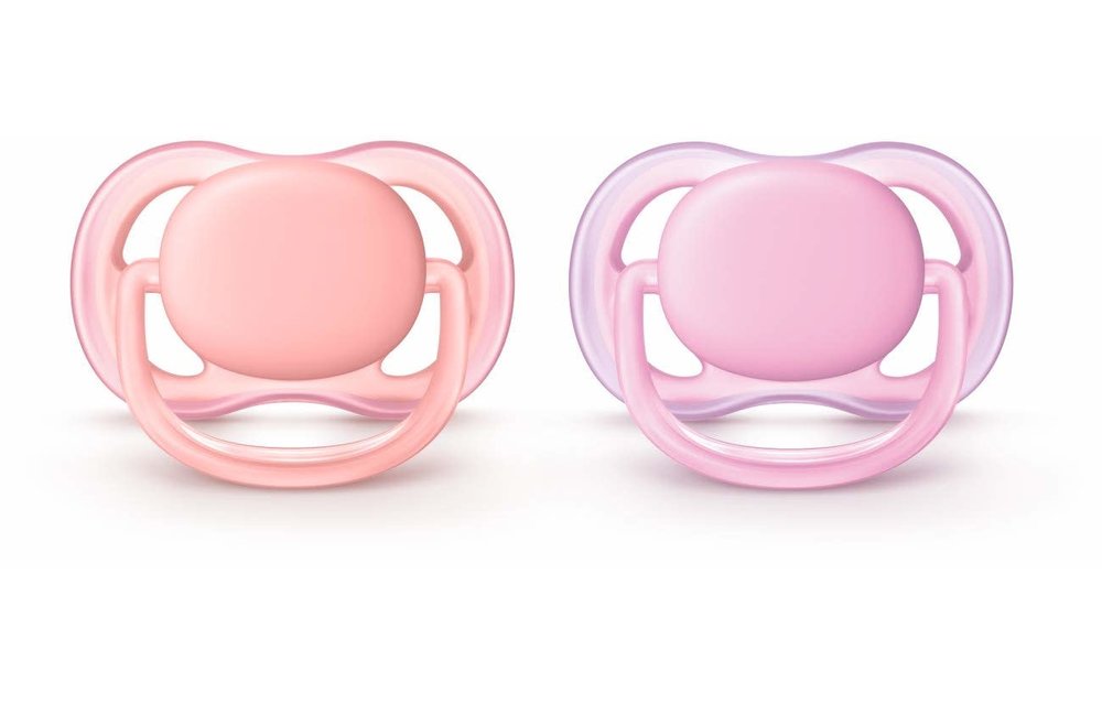 Philips Avent Ultra Air Pacifier 0-6 Month Pink Peach 2 Pk
