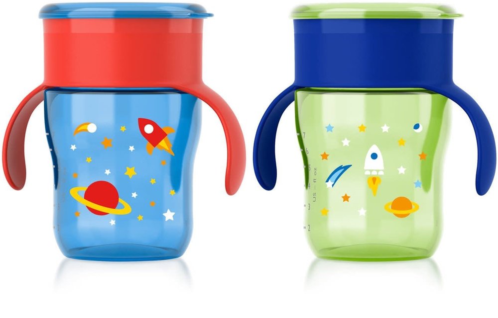 Philips Avent My Natural Drinking Cup 9oz, 2pk, Blue/Green