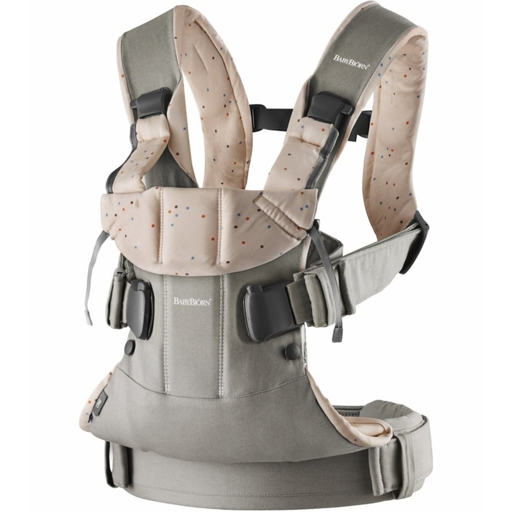 Babybjorn Baby Carrier One - Classic Grey/Pink Sprinkles, Cotton Mix