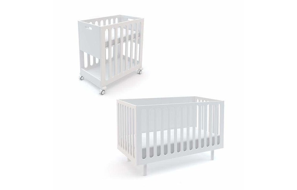 Oeuf Fawn 2 In 1 Bassinet -Crib System In White/Birch
