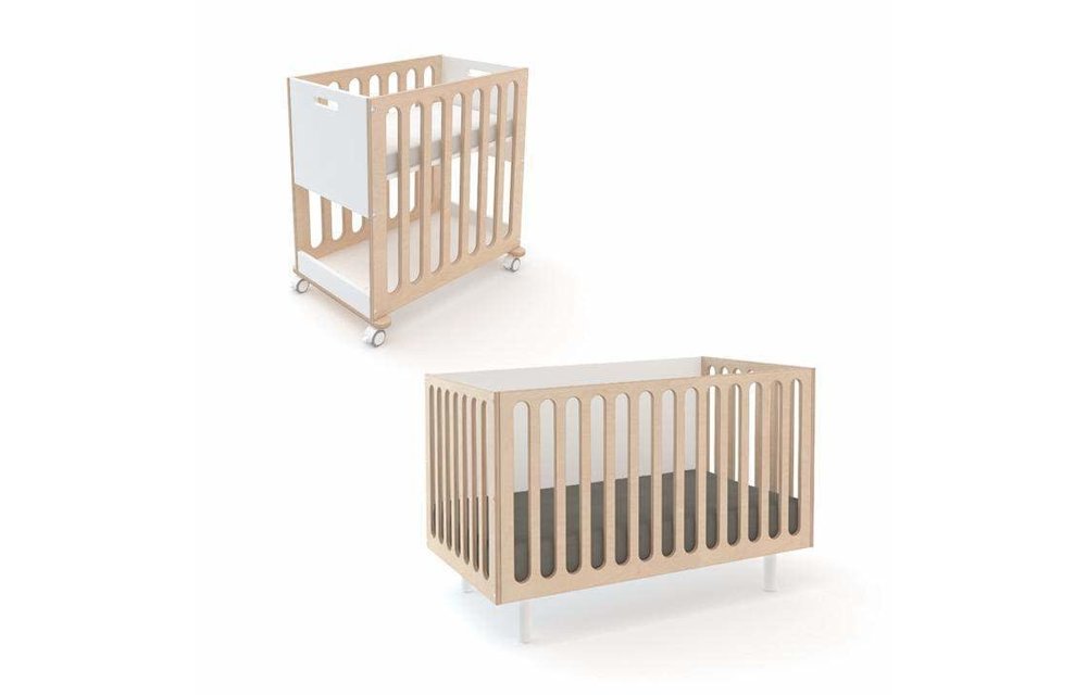 Oeuf Fawn 2 In 1 Bassinet -Crib System In White/Birch