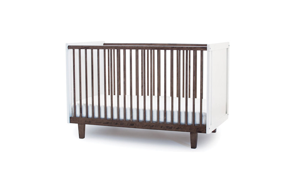 Oeuf Rhea Crib In White/Walnut