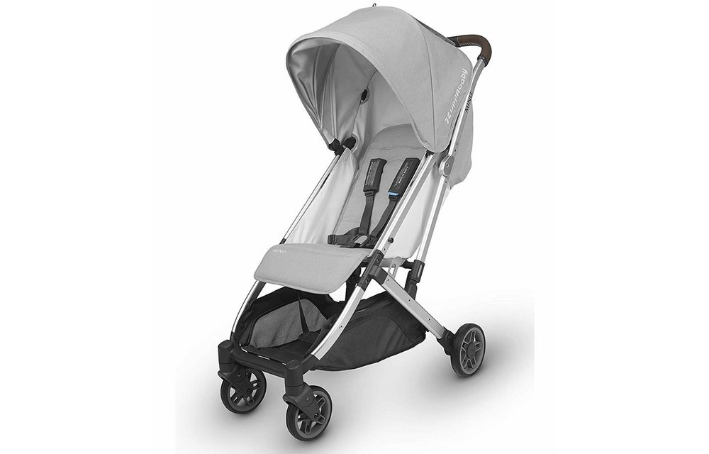 Uppababy Minu Stroller In Devin (Light Grey Melange/Silver/Chestnut Leather)