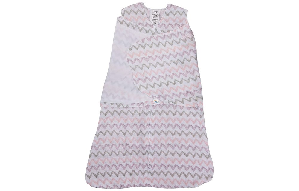HALO SleepSack Swaddle Cotton Muslin Pink Chevron Size, Small