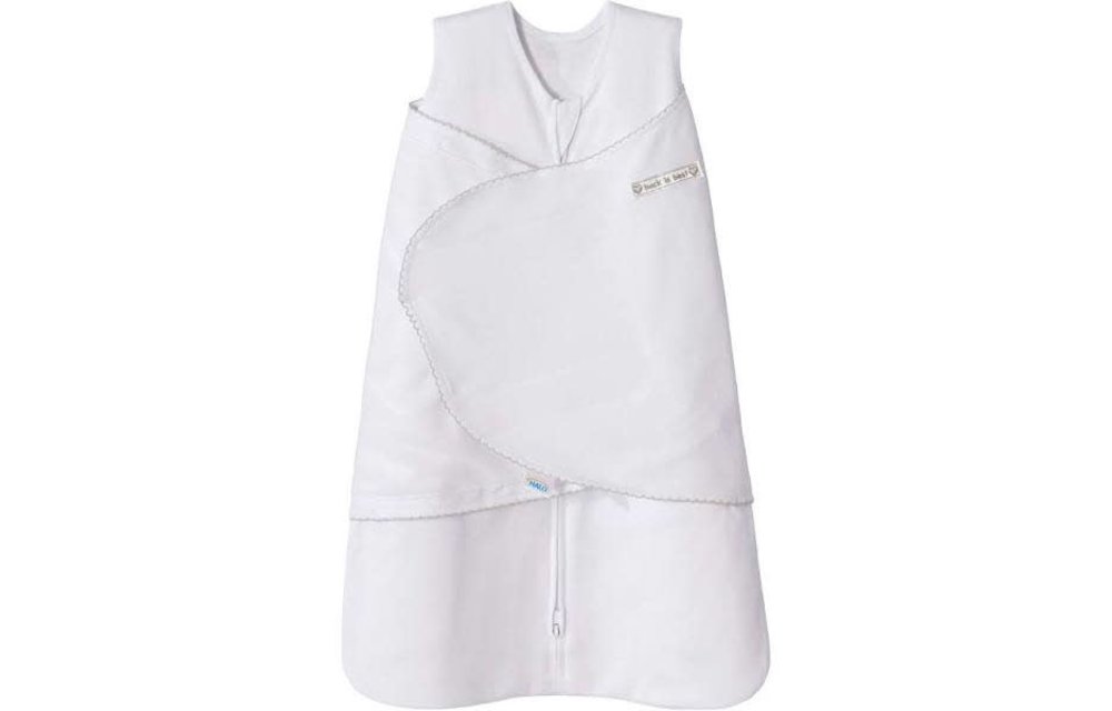 HALO SleepSack Swaddle White with trim, SM