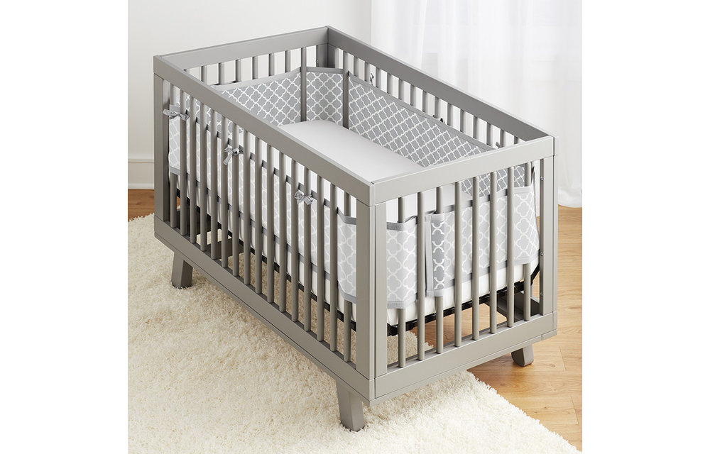 Breathable Baby Breathable Classic White Clover With Gray Mist Trim