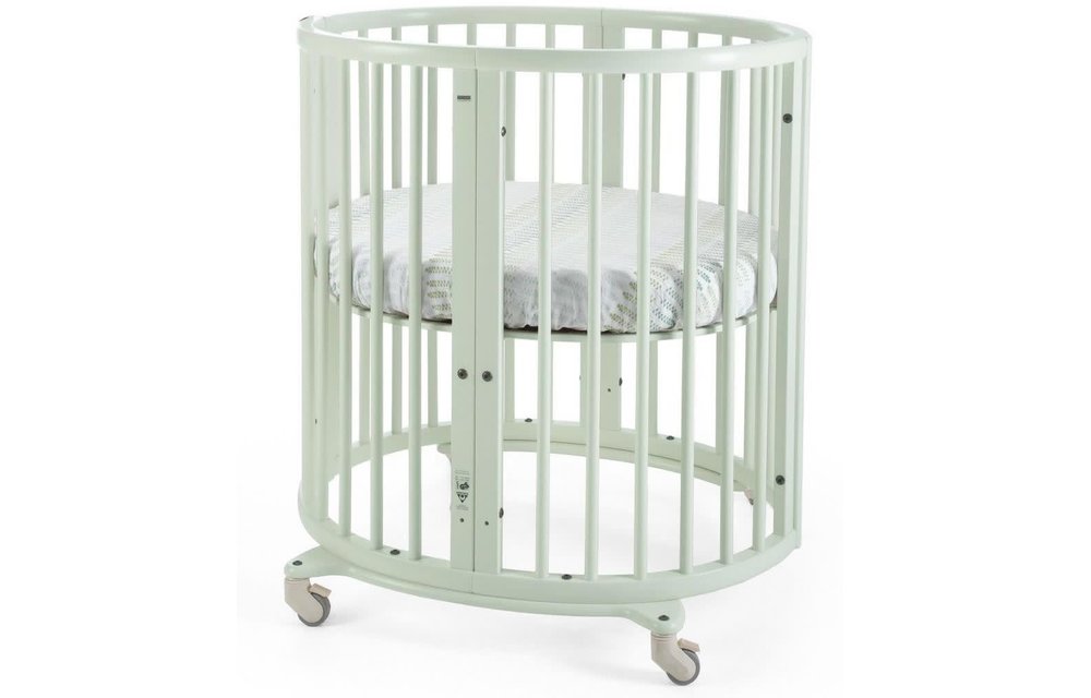 Stokke Sleepi Mini Bundle In Mint Green With Mattress Includes Drape Rod