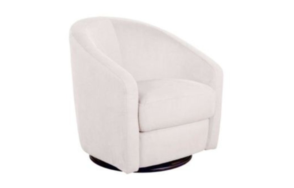 Baby Letto Madison Swivel Glider in Ecru Microsuede Fabric