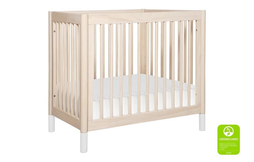 Baby Letto Gelato 2 In 1 Mini Crib In Washed Natural- With White Feet (Pad Included)