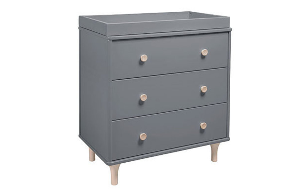 Baby Letto Lolly 3 Drawer Changer In Grey-Washed Natural (No Pad Included)