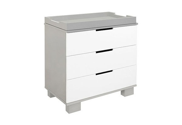 Baby Letto Modo 3 Drawer Changer In Gray With White (No Pad Included)