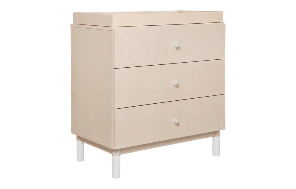 Baby Letto Gelato 3 Drawer Changer Dresser With White Feet In Washed Natural-White