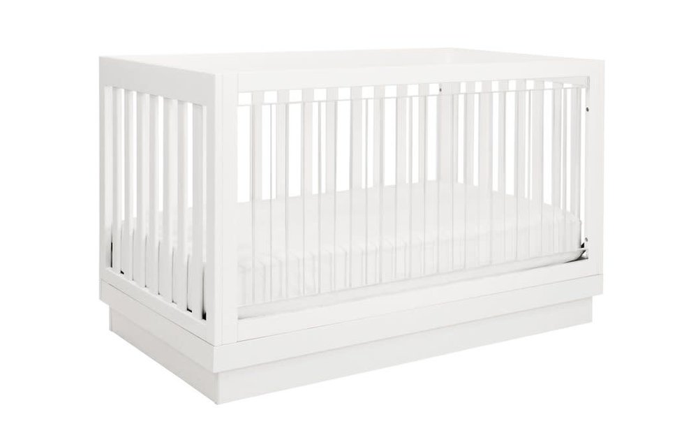 Baby Letto Harlow 3 In 1 Convertible Crib With Acryclic- All White