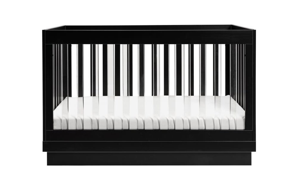 Baby Letto Harlow 3 In 1 Convertible Crib With Acryclic- Black