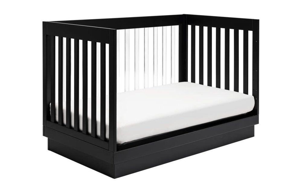 Baby Letto Harlow 3 In 1 Convertible Crib With Acryclic- Black