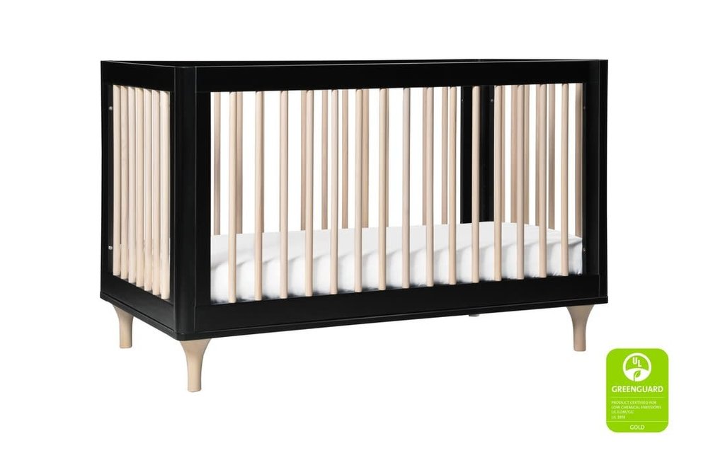 Baby Letto Lolly 3 In 1 Convertible Crib With Toddler Rail - Black Washed Natural