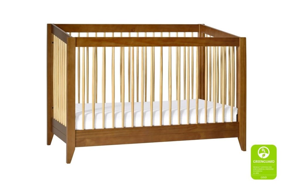 Baby Letto Sprout 4 In 1 Convertible Crib With Toddler Rail -Chestnut