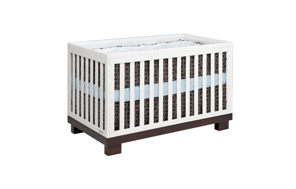 Baby Letto Modo 3 In 1 Convertible Crib With Toddler Rail In Espresso-White