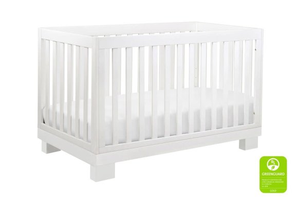 Baby Letto Modo 3 In 1 Convertible Crib With Toddler Rail In White