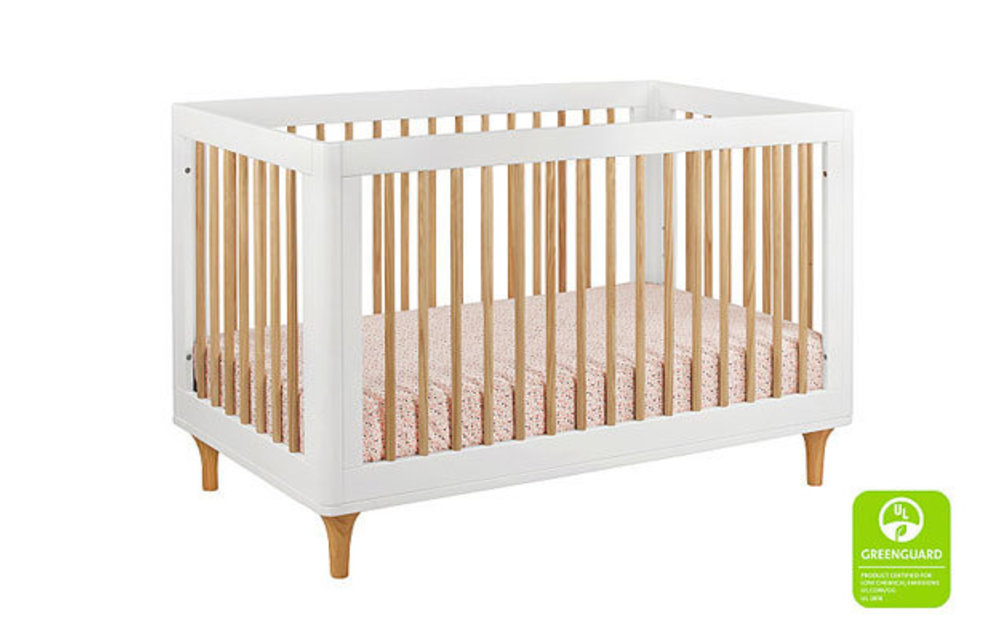 Baby Letto Lolly 3 In 1 Convertible Crib With Toddler Rail - White- Natural