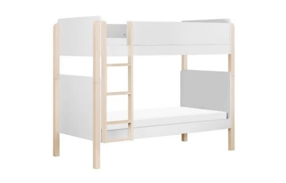 Baby Letto Tip Toe Bunk Bed In White And Washed Natural
