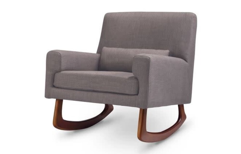 Nursery Works Sleepytime Rocker In Pebble Tweed With Walnut Legs