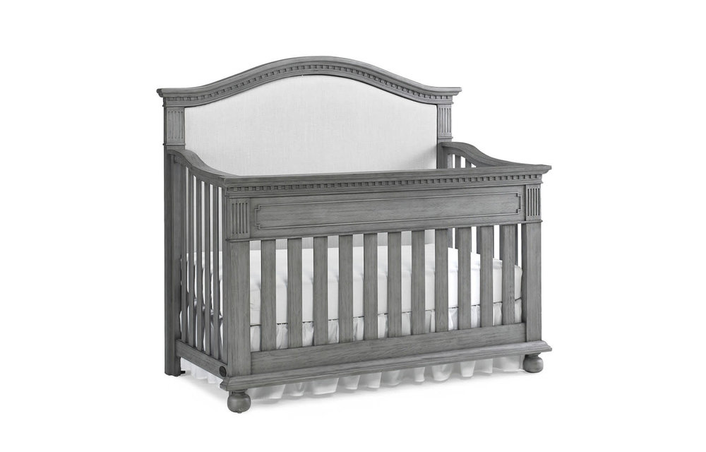 Dolce Babi Naples Upholstered Convertible Crib In Nantucket Grey
