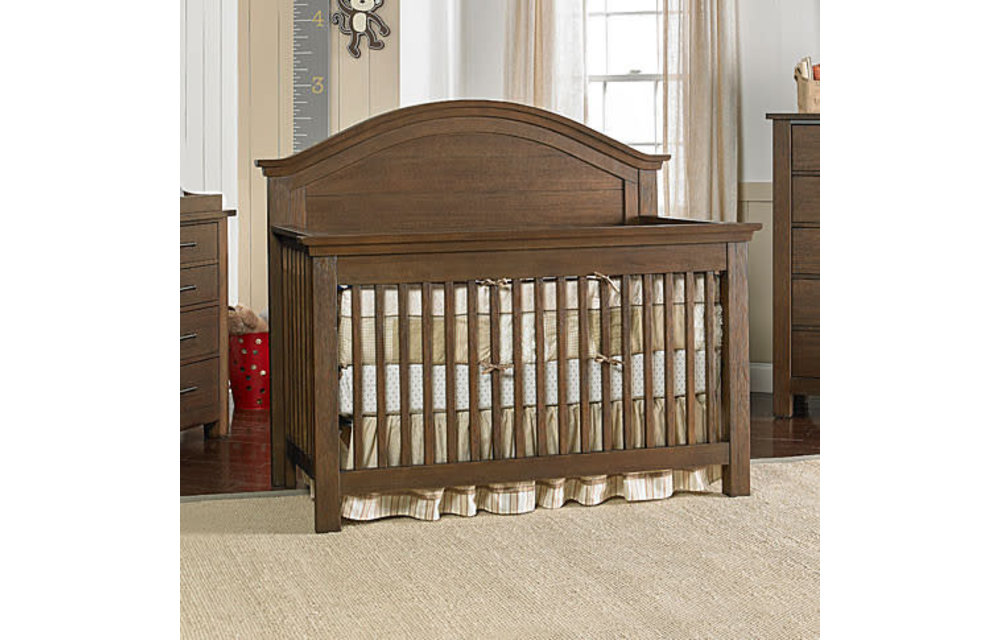 Dolce Babi Lucca Curved Panel Convertible Crib In Weathered Brown