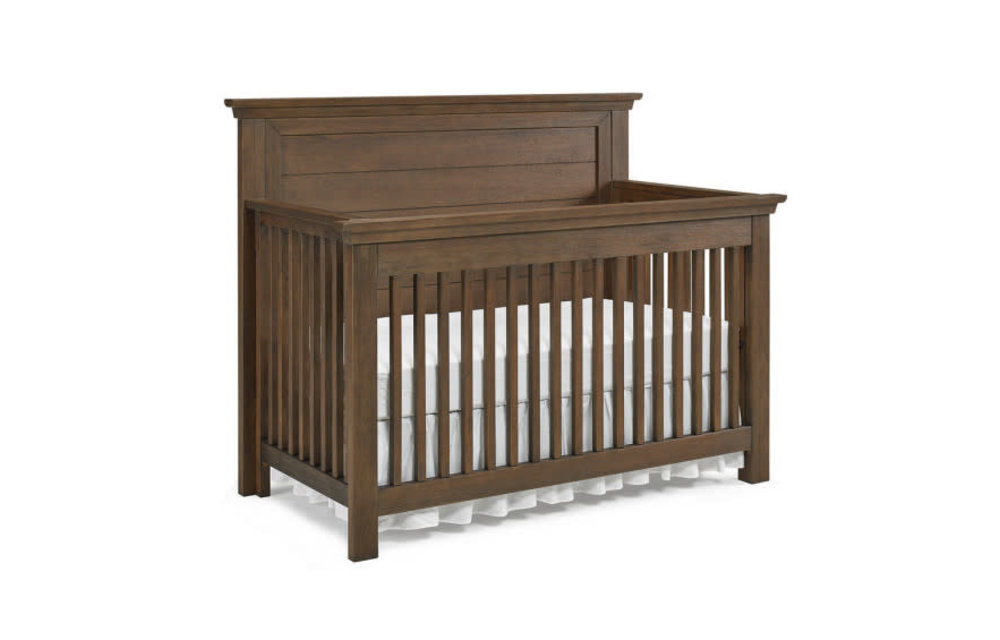 Dolce Babi Lucca Crib Flat Top Full Panel In Weathered Brown