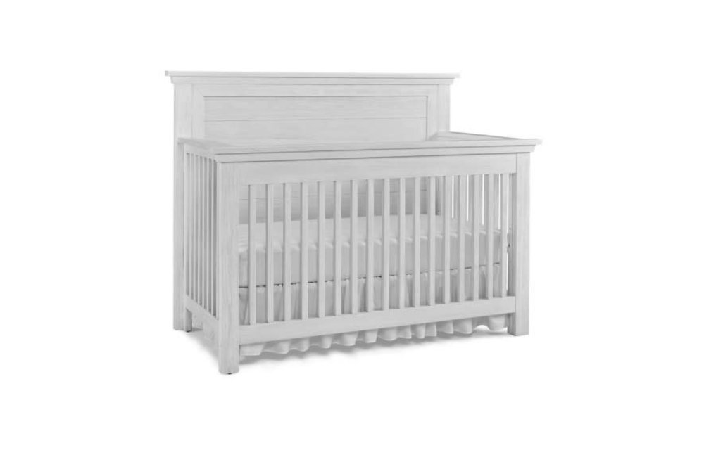 Dolce Babi Lucca Crib Flat Top Full Panel In Sea Shell White