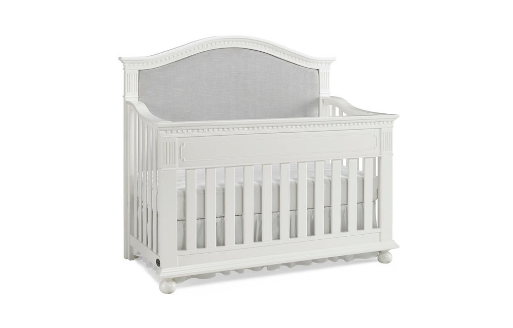 Dolce Babi Naples Upholstered Convertible Crib In Snow White