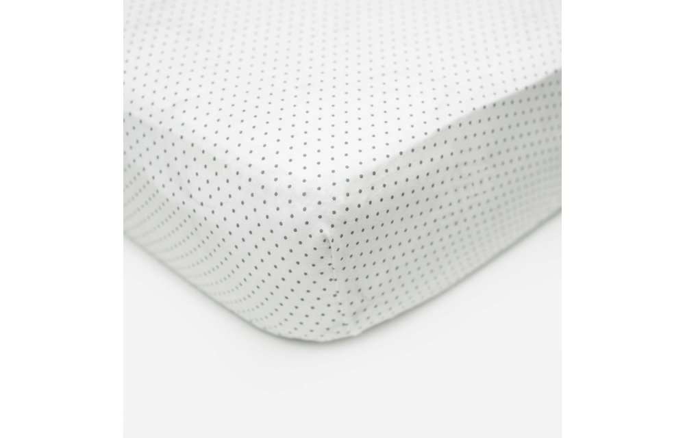 Royal Mark Crib Sheets 100% Cotton In Grey Dot