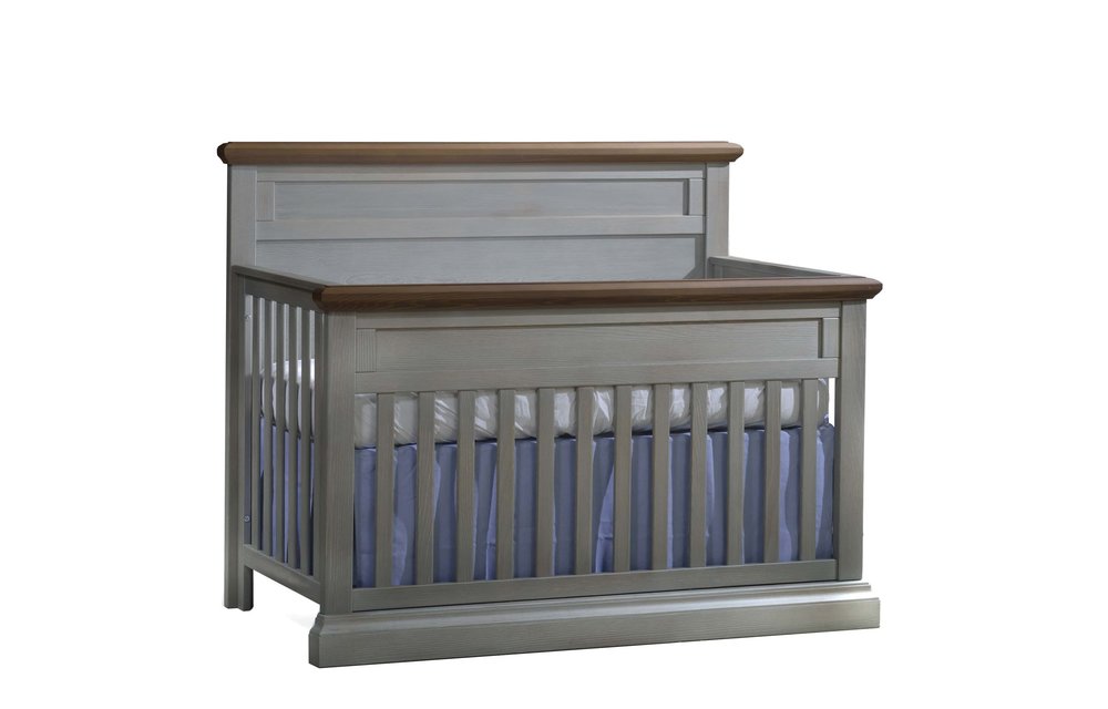 Natart Cortina 4-in-1 Convertible Crib (w/out rails) Grey Chalet- Cognac