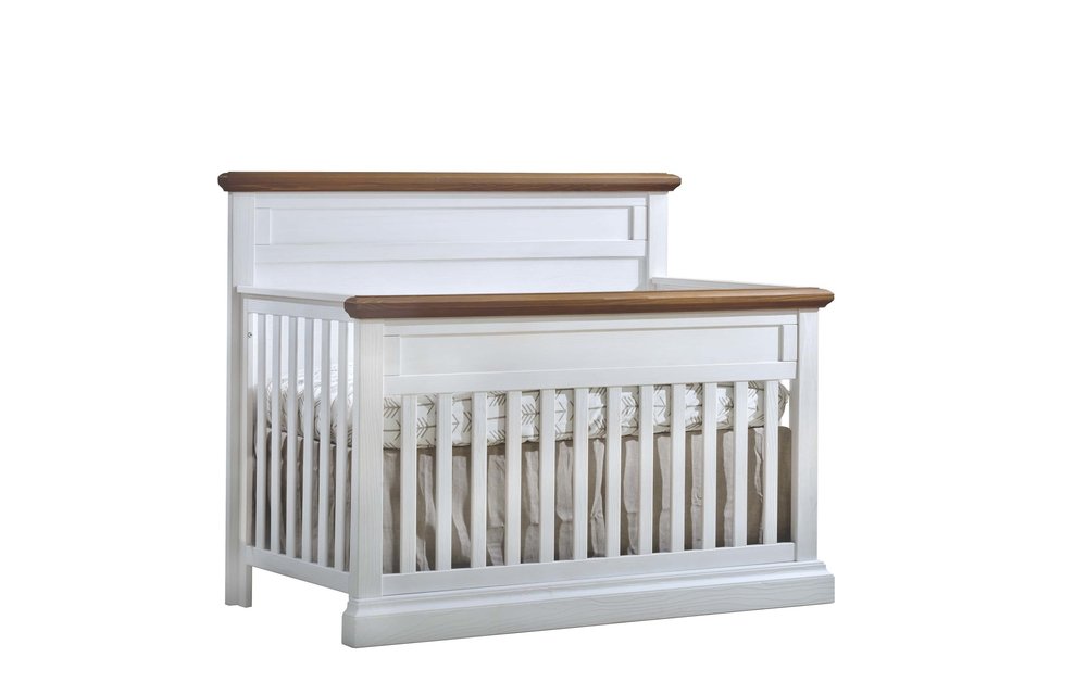 Natart Cortina 4-in-1 Convertible Crib (w/out rails) White Chalet-Cognac