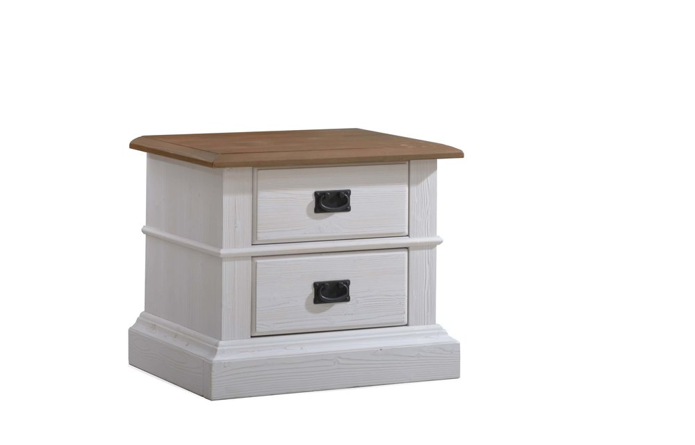 Natart Cortina Nightstand In White Chalet-Cognac
