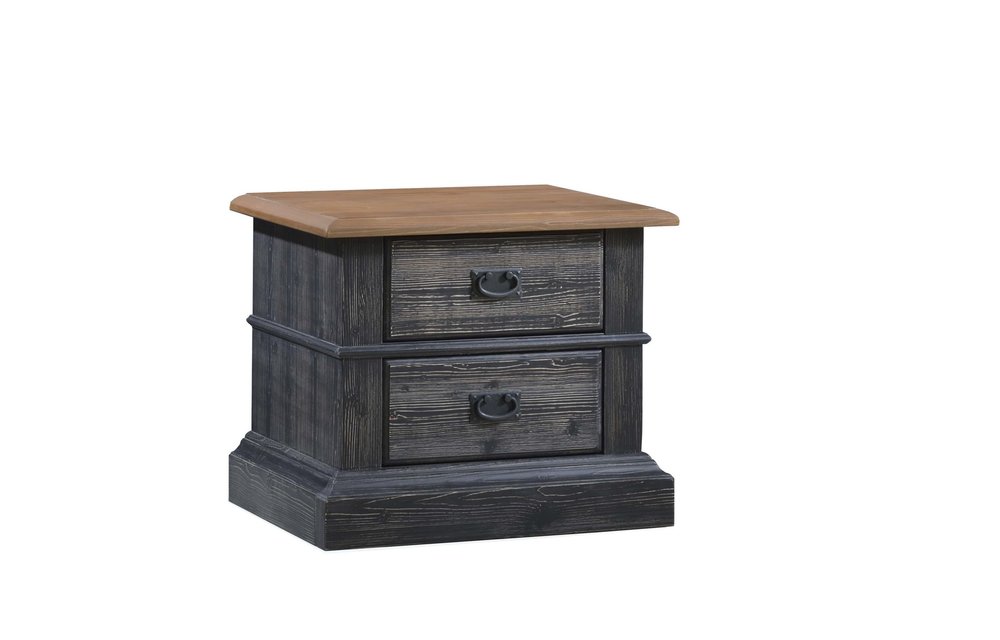 Natart Cortina Nightstand In Black Chalet-Cognac