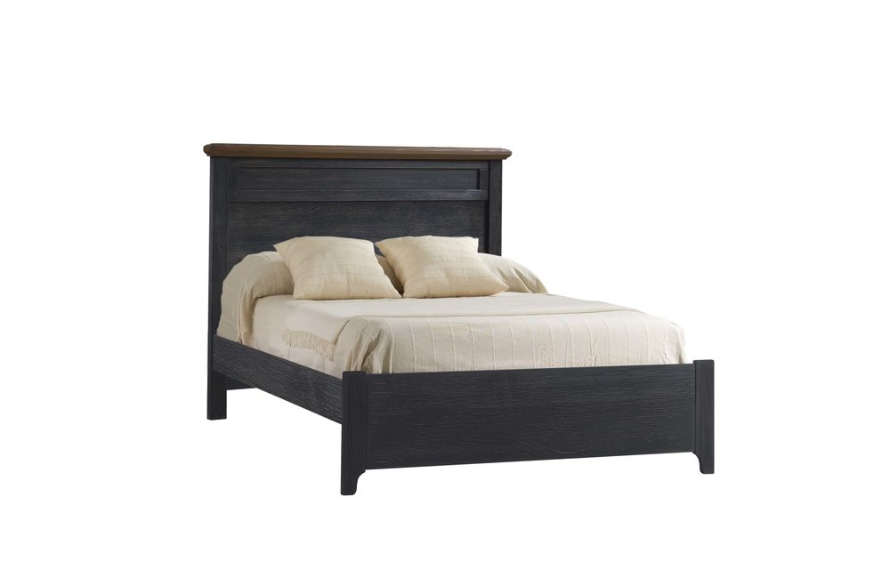 Natart Cortina Twin Bed 39 (w/rails) In Black Chalet-Cognac (Shown In Full)