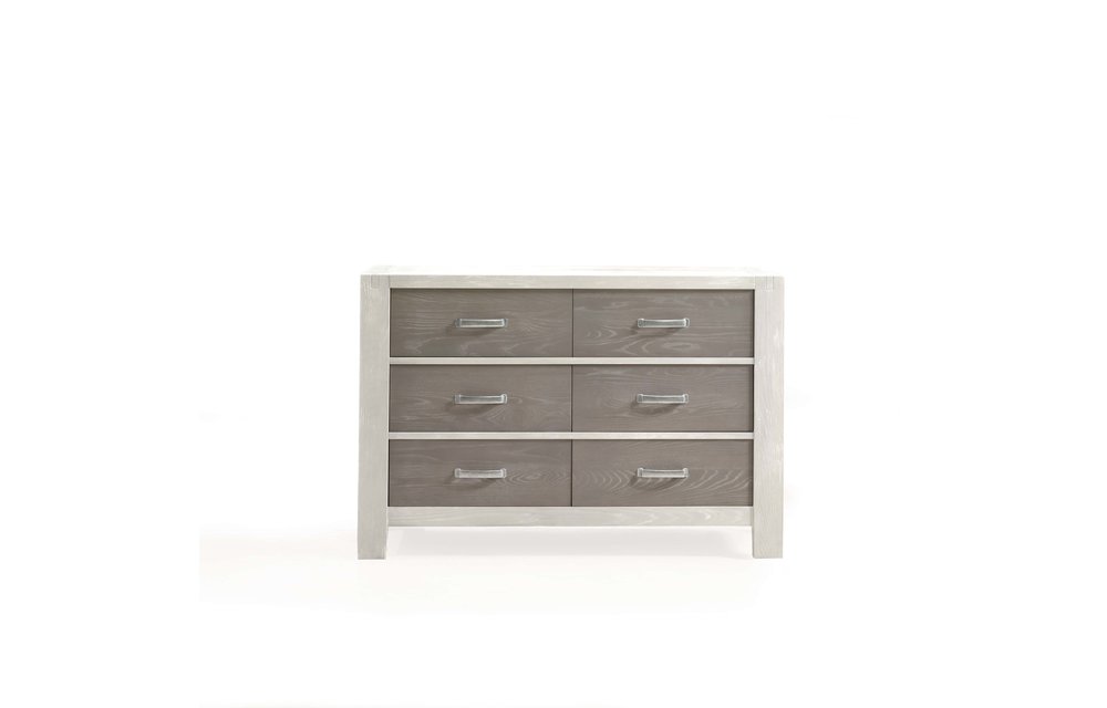 Natart Rustico-Moderno Double Dresser In White-Owl