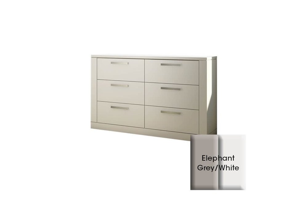 Nest Juvenile Milano Drawer Double Dresser In Elephant Grey-White